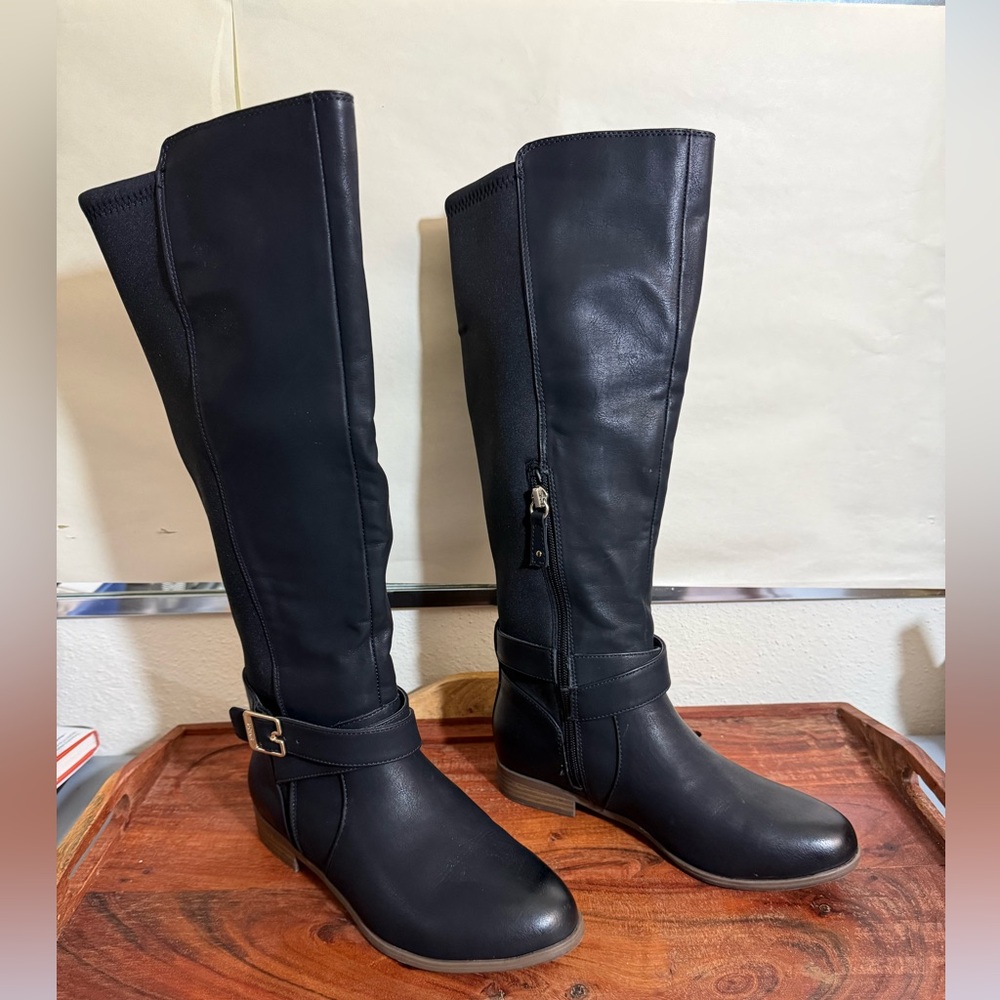 Preowned Dr. Scholl's Shoes Womens Rate Faux Leather Tall Knee-High Boots Size 7